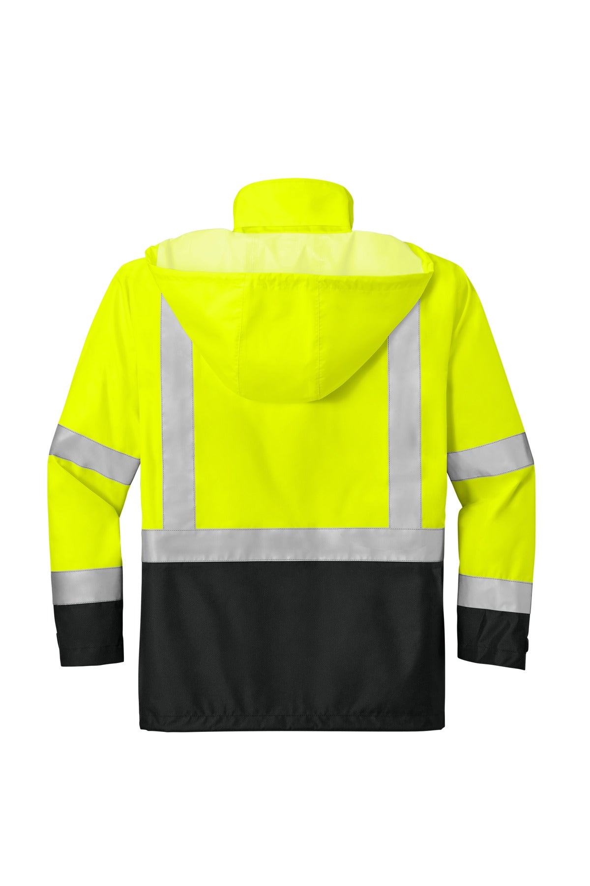 CornerStone ANSI 107 Class 3 Rain Jacket - Safety Yellow/ Black - flat back