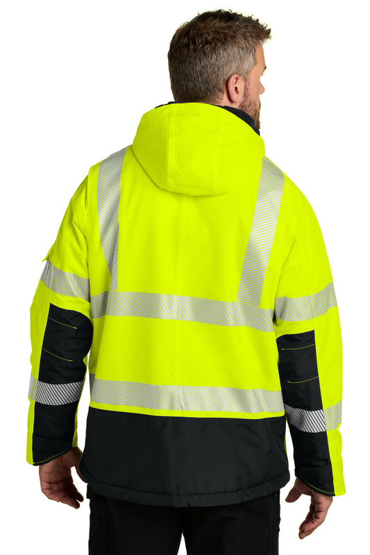 Carhartt ANSI 107 Class 3 Waterproof Heavyweight Insulated Jacket - Brite Lime - back