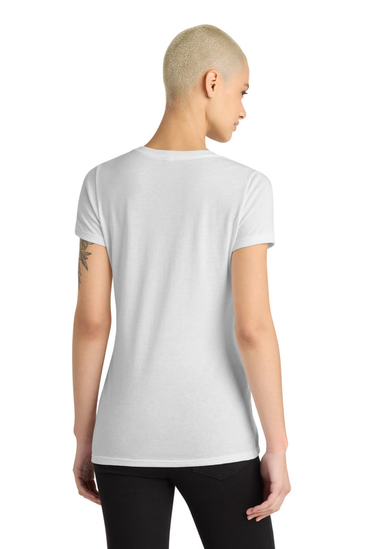 District Women's Perfect Blend CVC V-Neck Tee - White - back