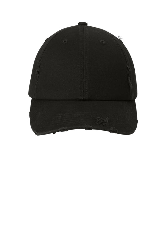 District Distressed Cap - Black - flat front