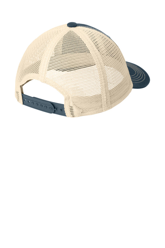 District Super Soft Mesh Back Cap - New Navy/ Stone - flat back