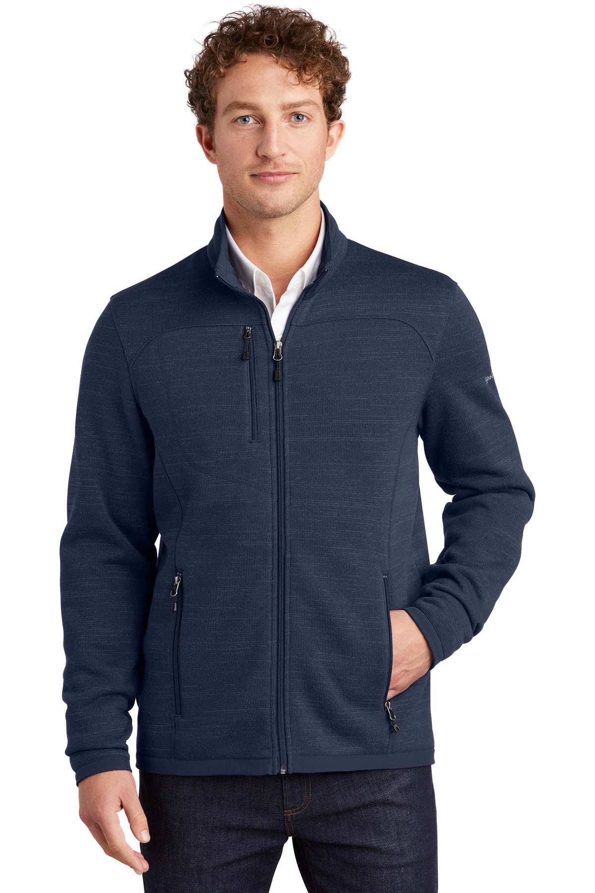 Eddie Bauer Sweater Fleece Full-Zip - River Blue Navy Heather - front