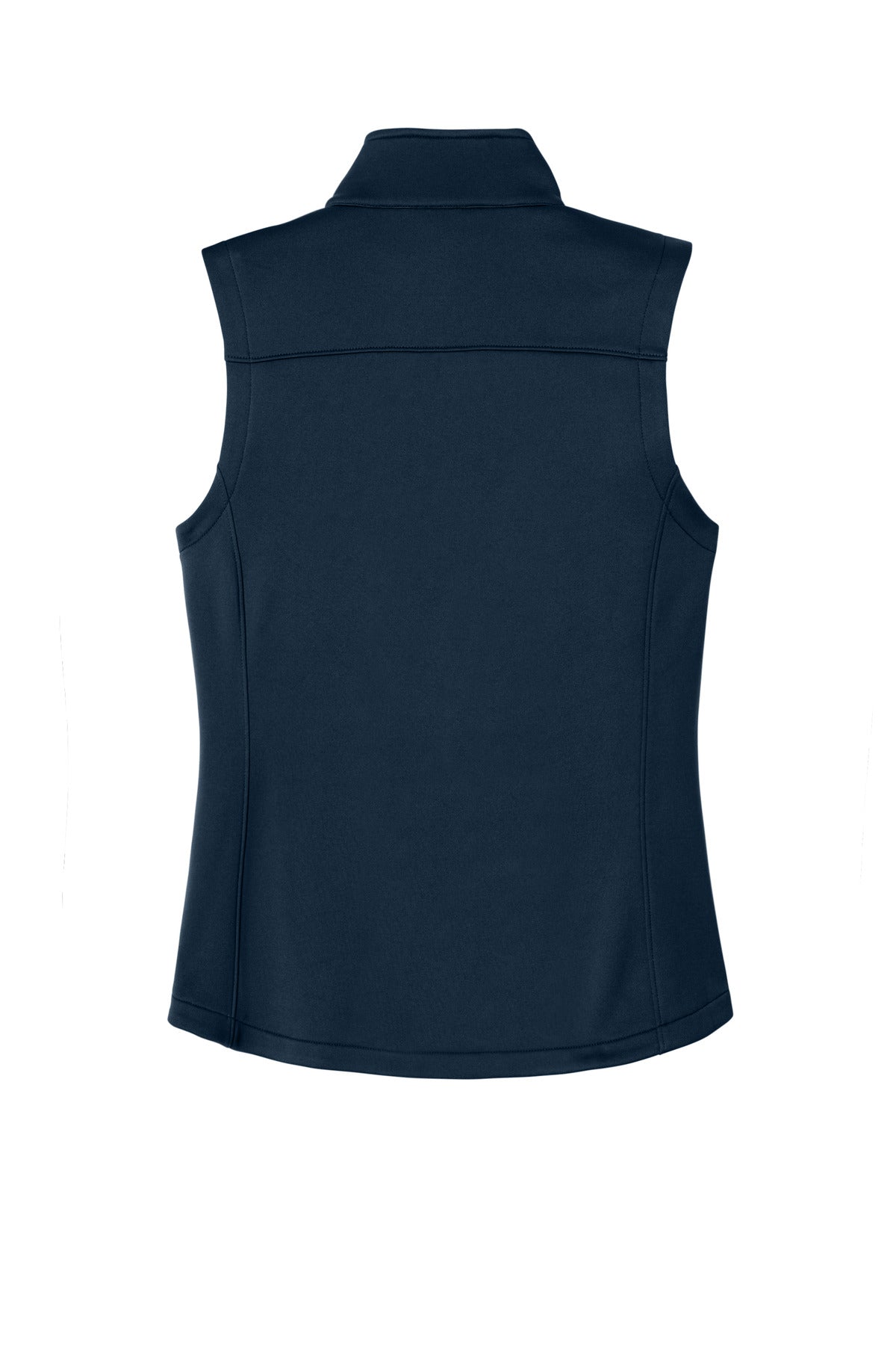 Eddie Bauer Women's Smooth Mid Layer Fleece Vest - River Blue Navy - flat back