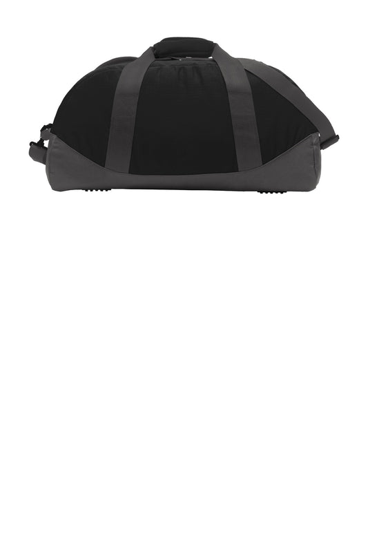 Eddie Bauer Medium Ripstop Duffel - Black/ Grey Steel - flat back