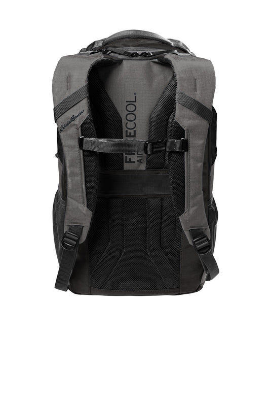 Eddie Bauer Tour Backpack - Grey Steel Heather/ Black - flat back
