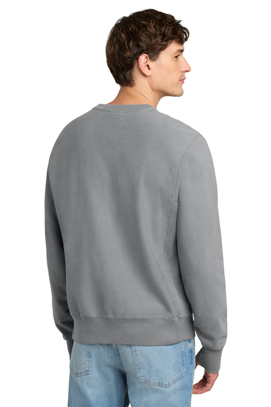 Champion Reverse Weave Garment-Dyed Crewneck Sweatshirt - Concrete - back