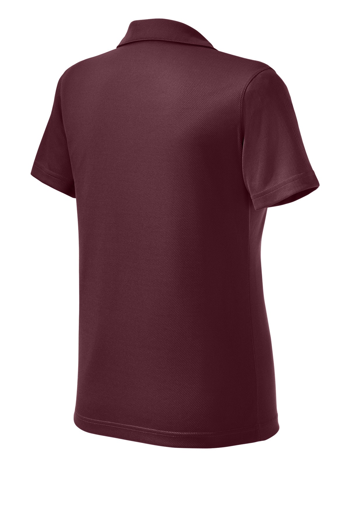 Sport-Tek Women's Dri-Mesh V-Neck Polo - Maroon - flat back
