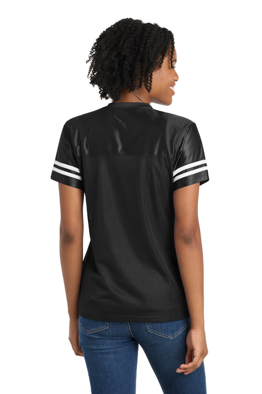 Sport-Tek Women's PosiCharge Replica Jersey - Black/ White - back