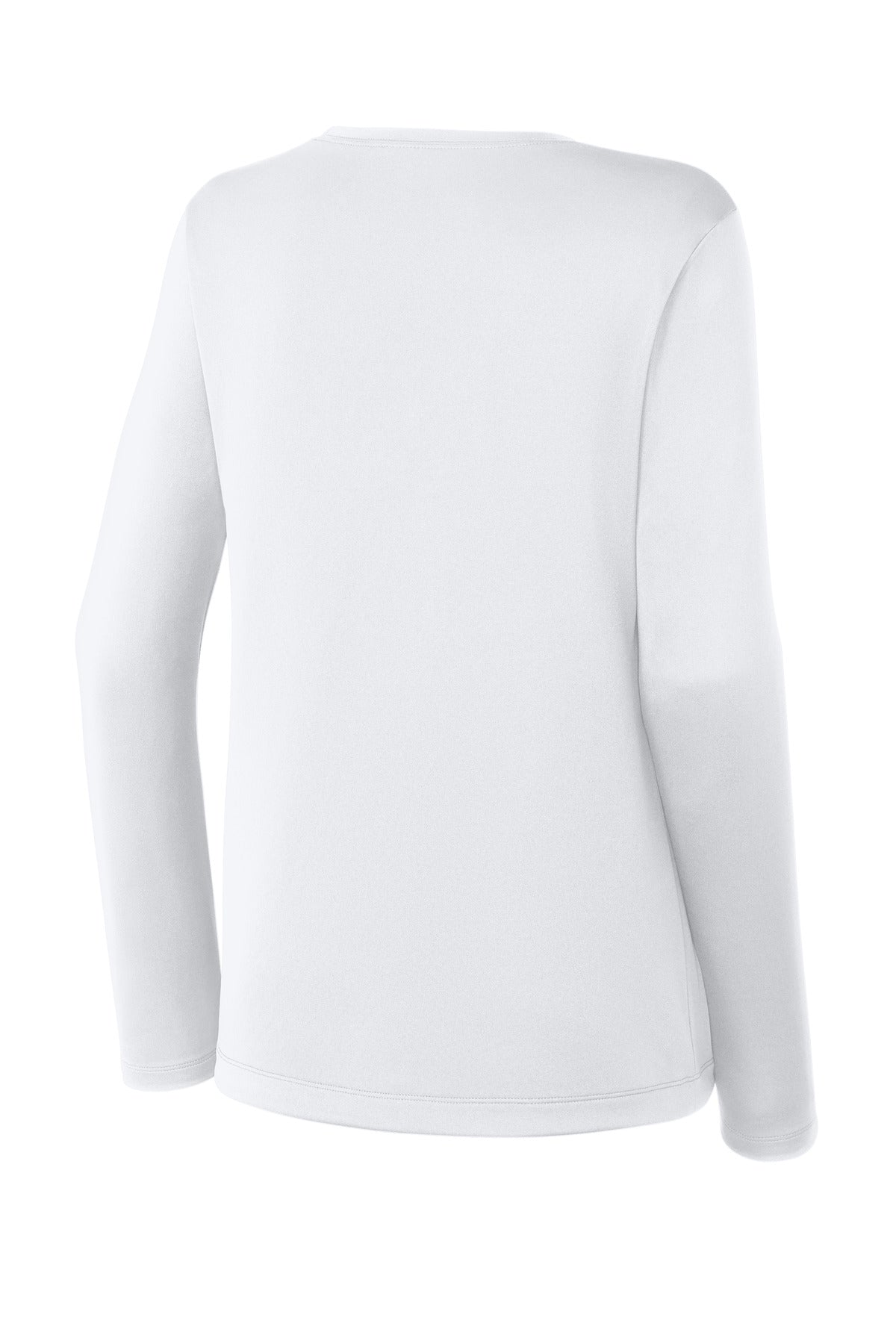 Sport-Tek Women's Competitor Long Sleeve Crewneck - White - flat back