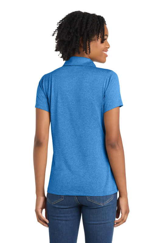 Sport-Tek Women's Heather Contender Polo - Blue Wake Heather - back