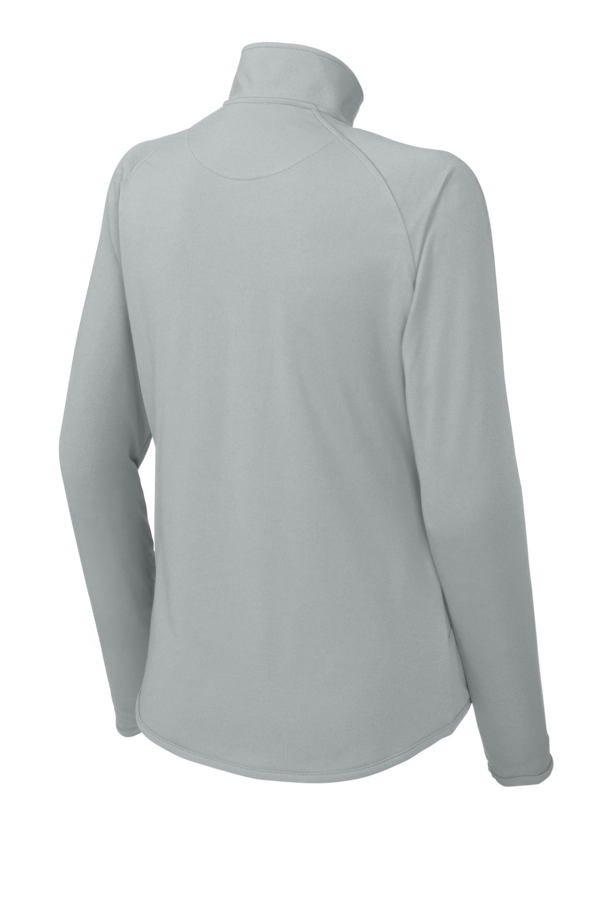 Sport-Tek Women's Sport-Wick Stretch 1/4-Zip Pullover - Silver - flat back