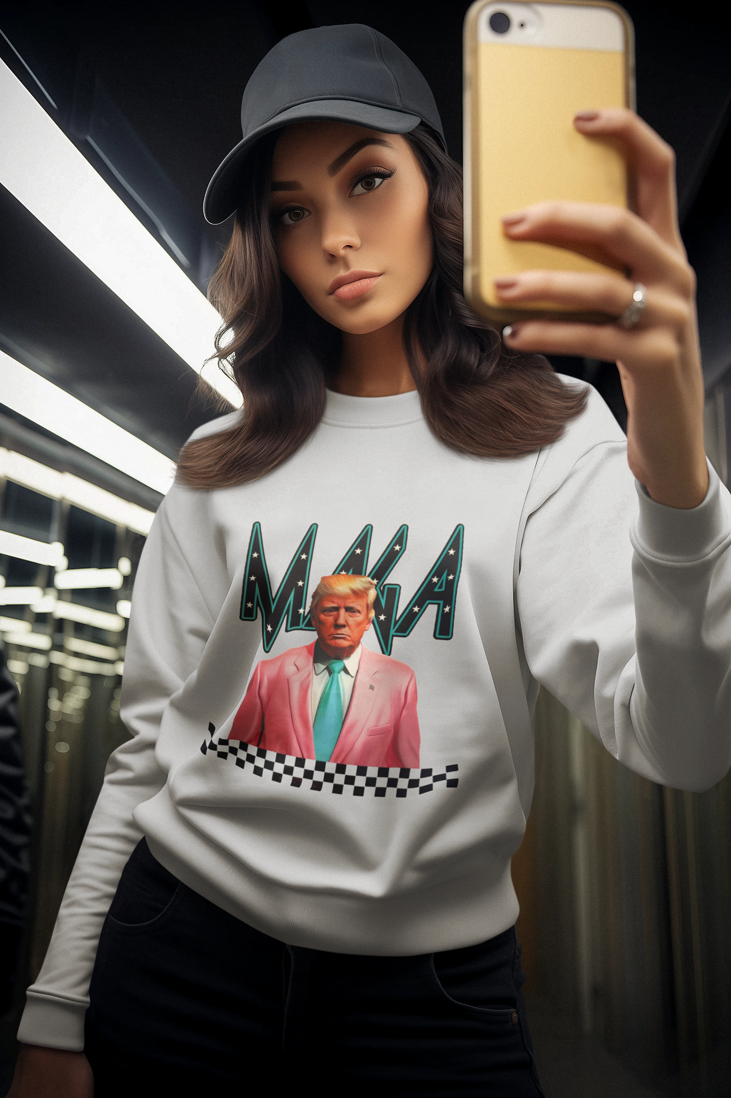 Trump "MAGA" Checkered Shirt