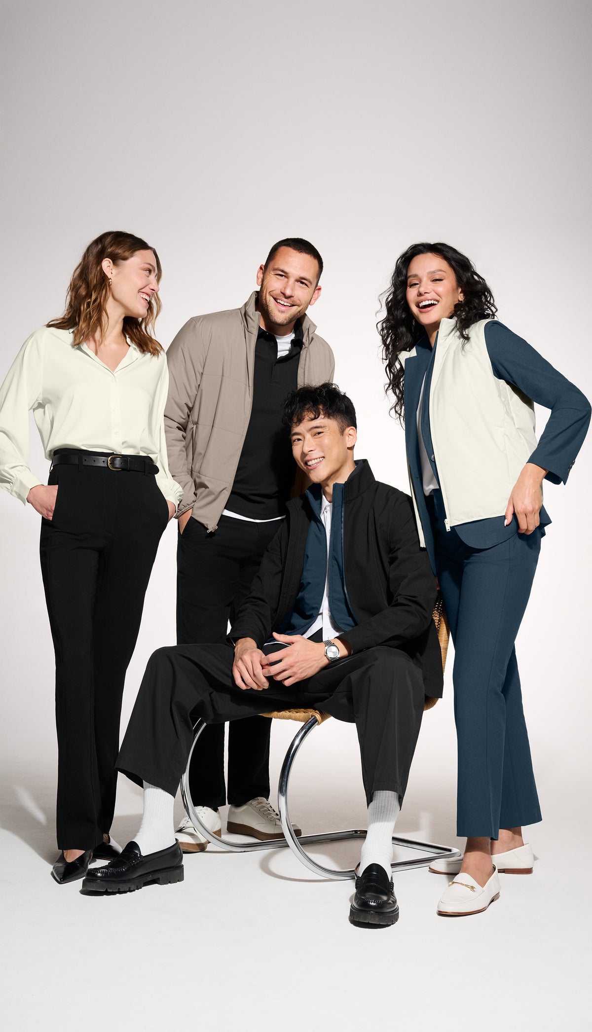 A team in business apparel
