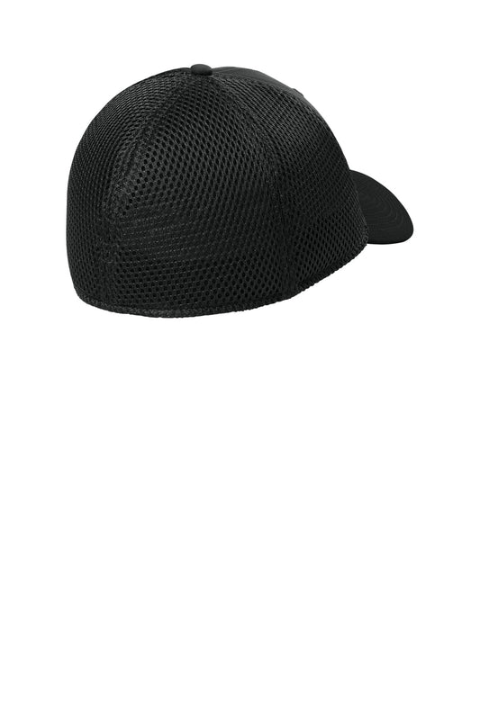 New Era 39THIRTY Performance Stretch Mesh Cap - Black - flat back