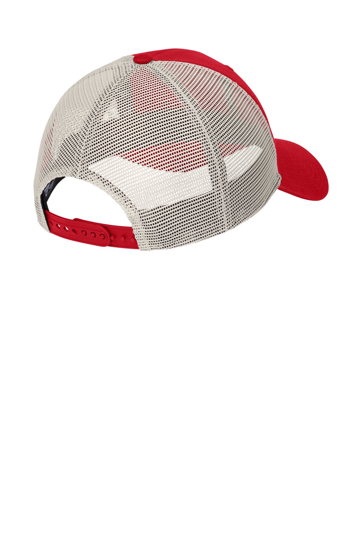 New Era 9TWENTY Unstructured Mesh Snapback Cap - Scarlet/ Stone - flat back