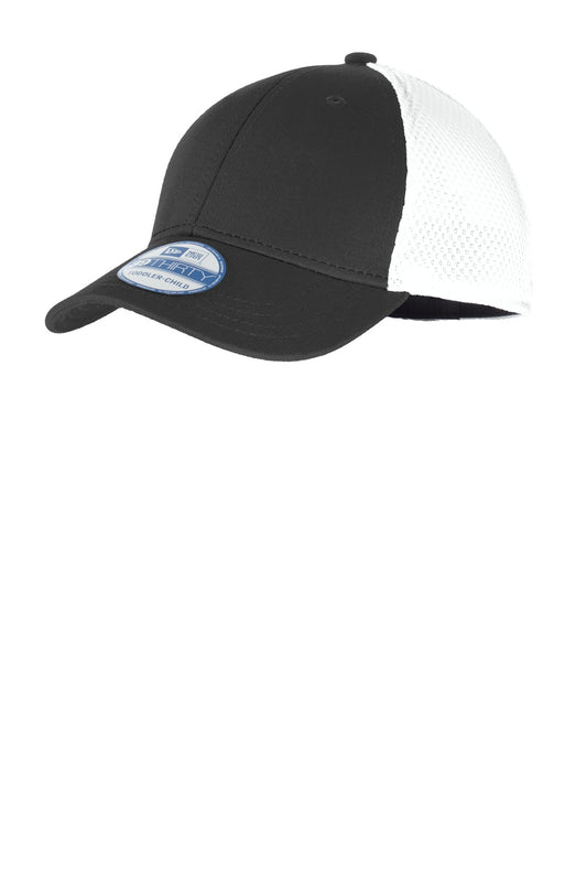 New Era Youth Stretch Mesh Cap - Black/ White - front