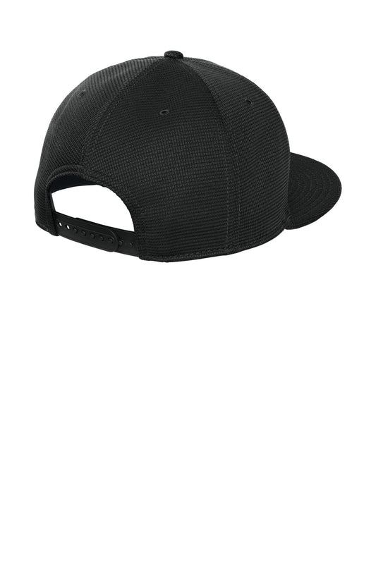 New Era Pivot Flat Bill Snapback Cap - Black - flat back