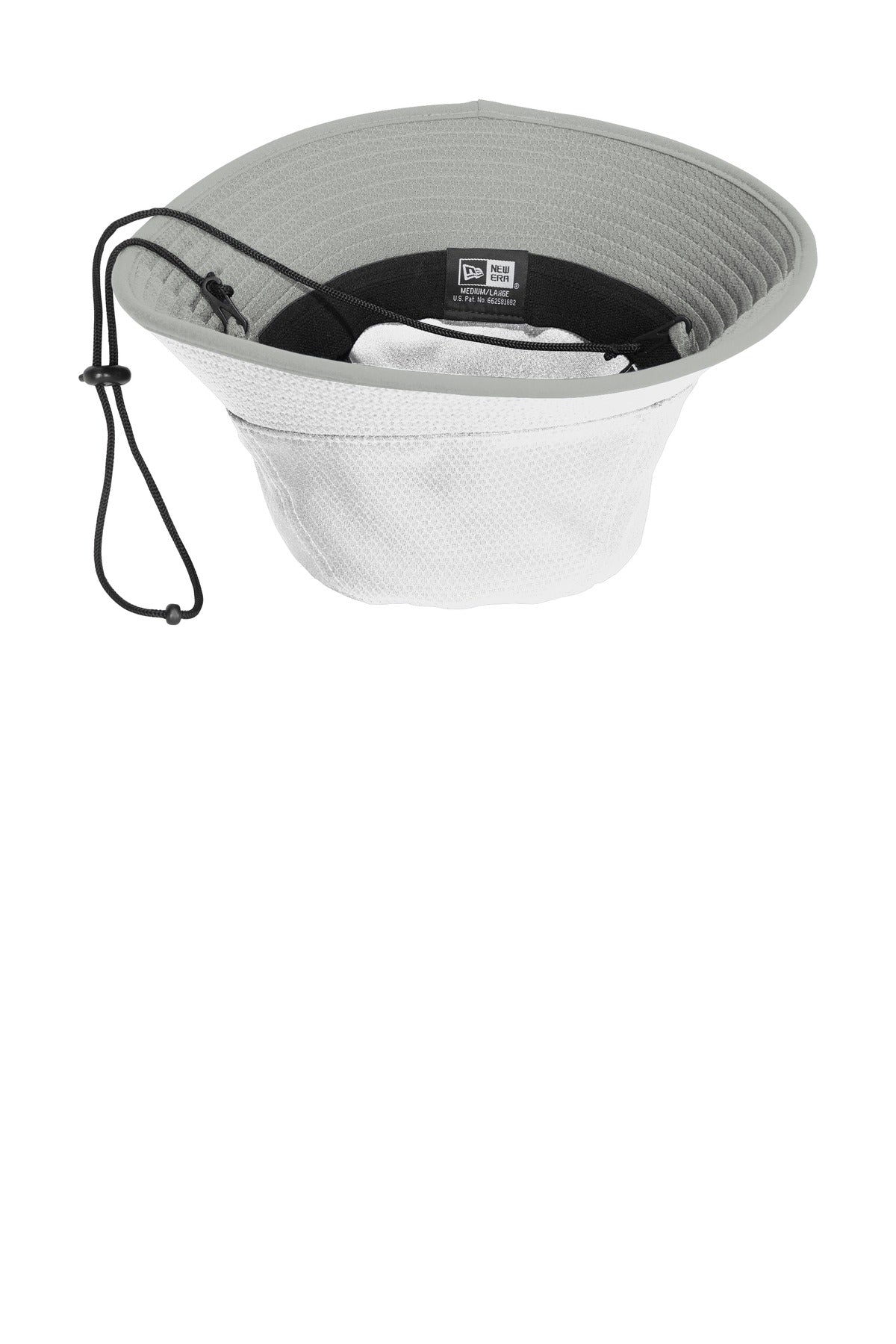 New Era Hex Era Bucket Hat - White/ Rainstorm Grey - flat front
