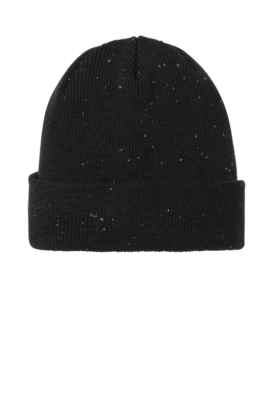 New Era Speckled Beanie - Black/ Graphite - flat back