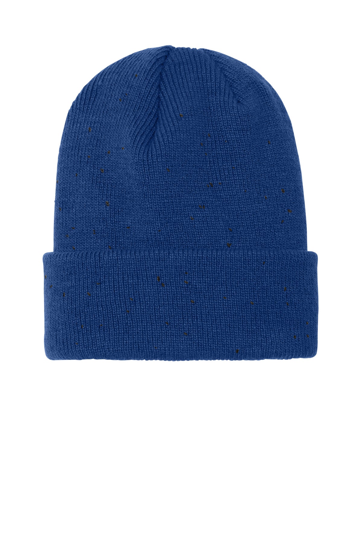 New Era Speckled Beanie - Royal/ Black - flat back
