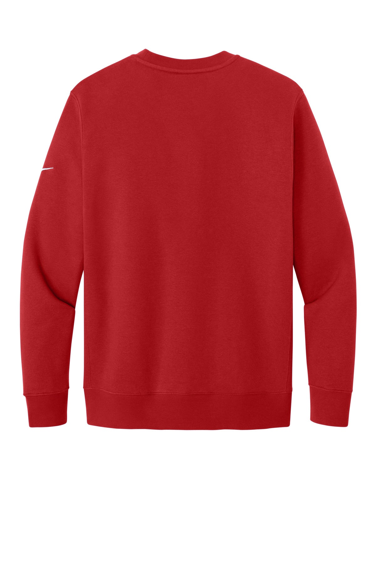 Nike Club Fleece Sleeve Swoosh Crew - University Red - flat back