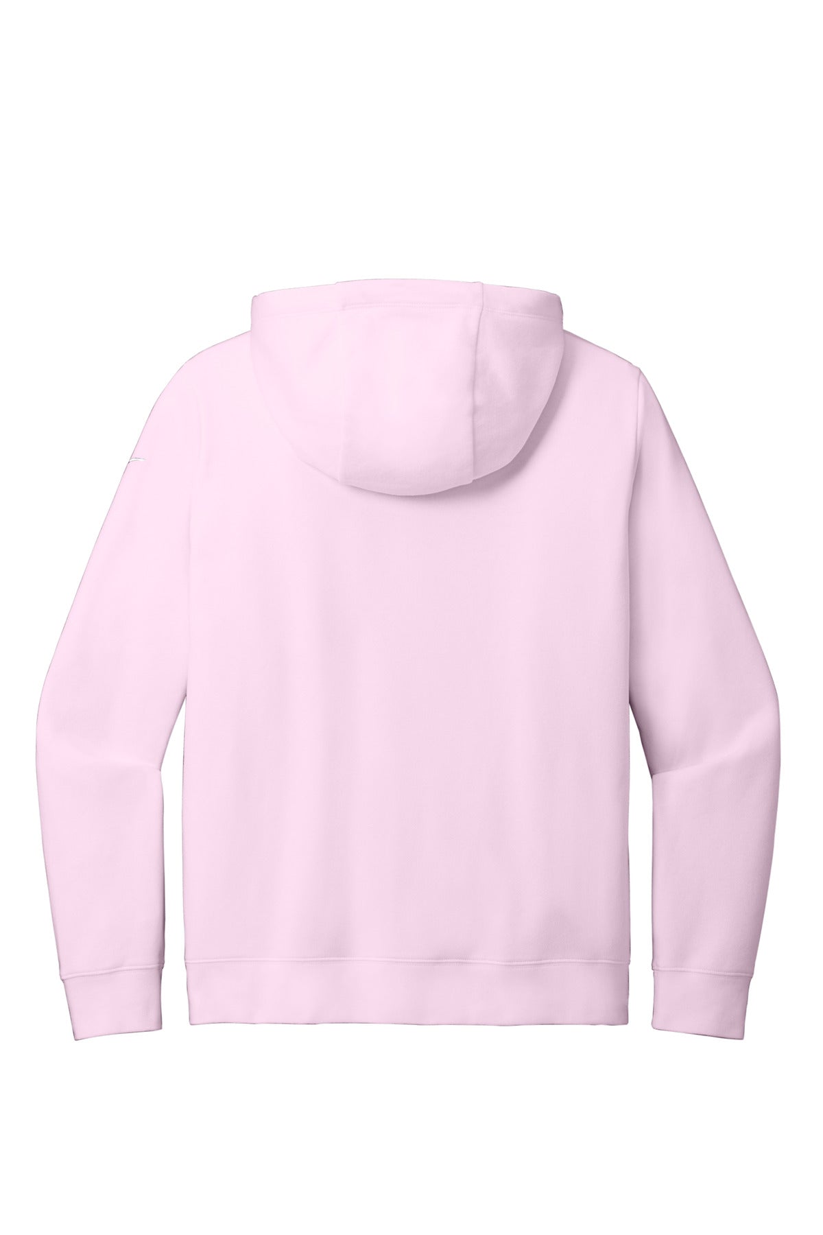 Nike Women's Club Fleece Sleeve Swoosh Pullover Hoodie - Pink Foam - flat back