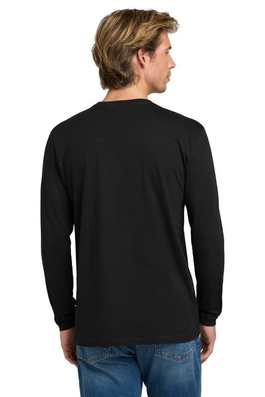 Next Level Apparel Cotton Long Sleeve Tee - Black - back