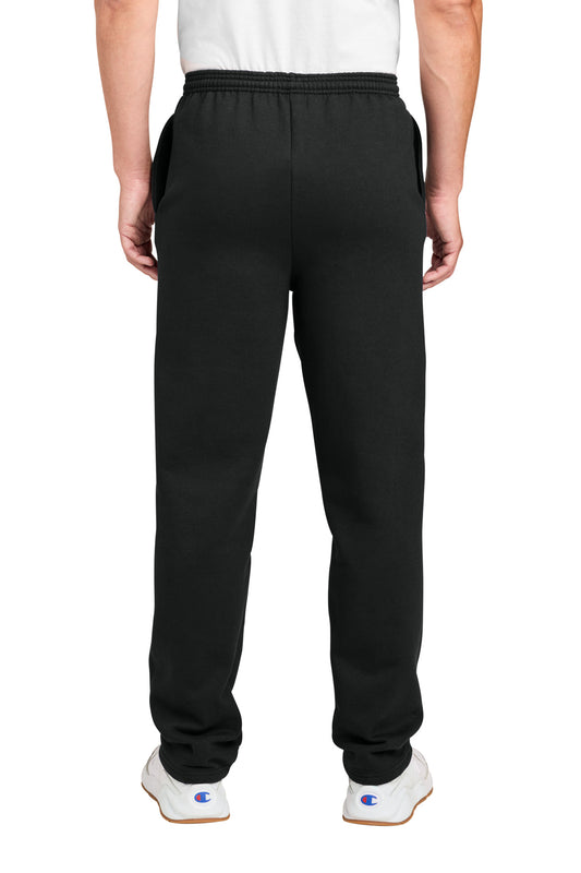 Champion Powerblend Open Bottom Sweatpant - Black - back