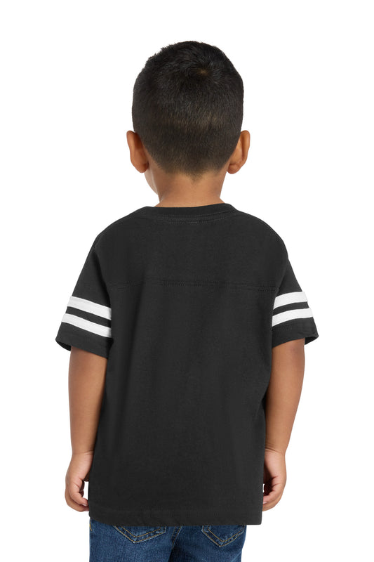 Rabbit Skins Toddler Football Fine Jersey Tee - Black/ White - back