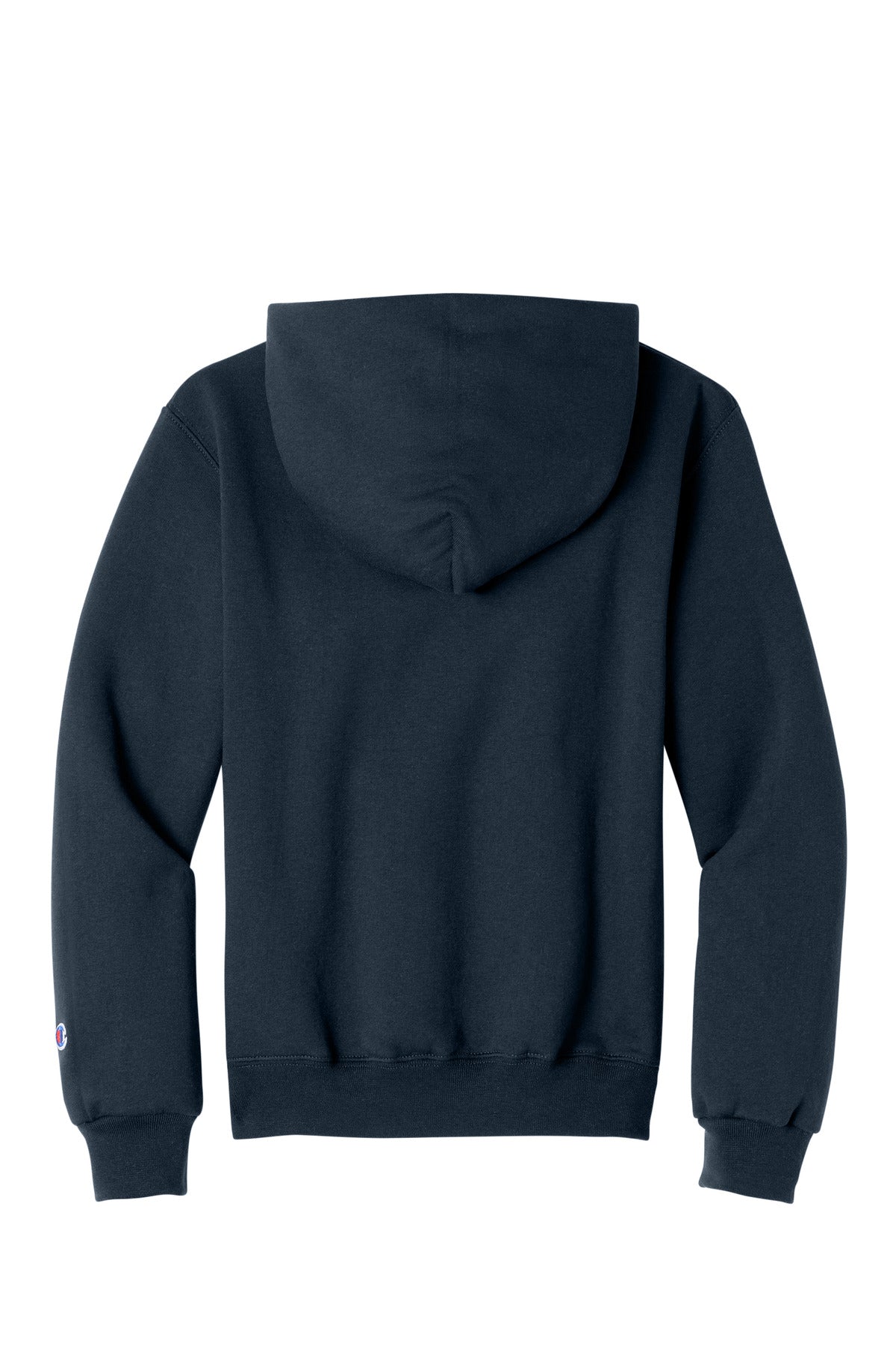 Champion Youth Powerblend Hooded Sweatshirt - Navy - flat back