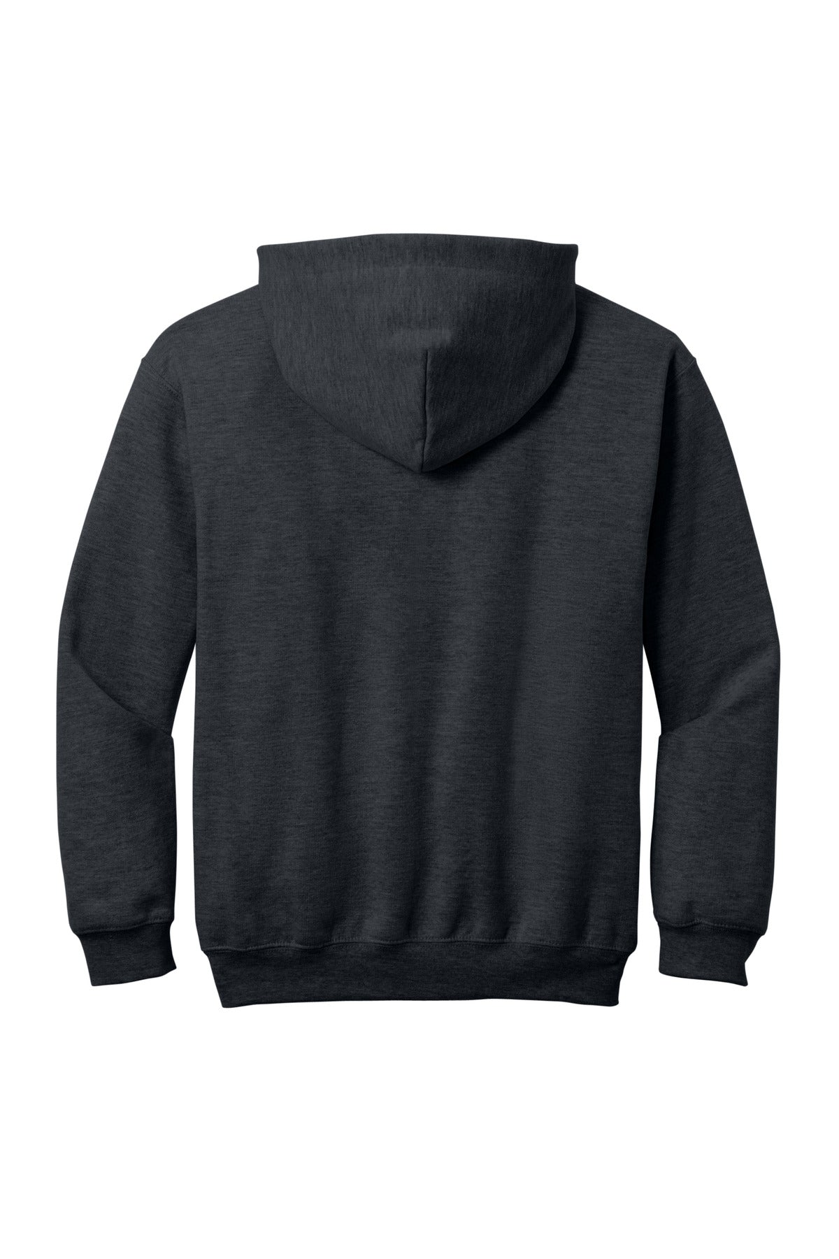 Gildan Youth Softstyle Midweight Fleece Hoodie - Dark Heather - flat back