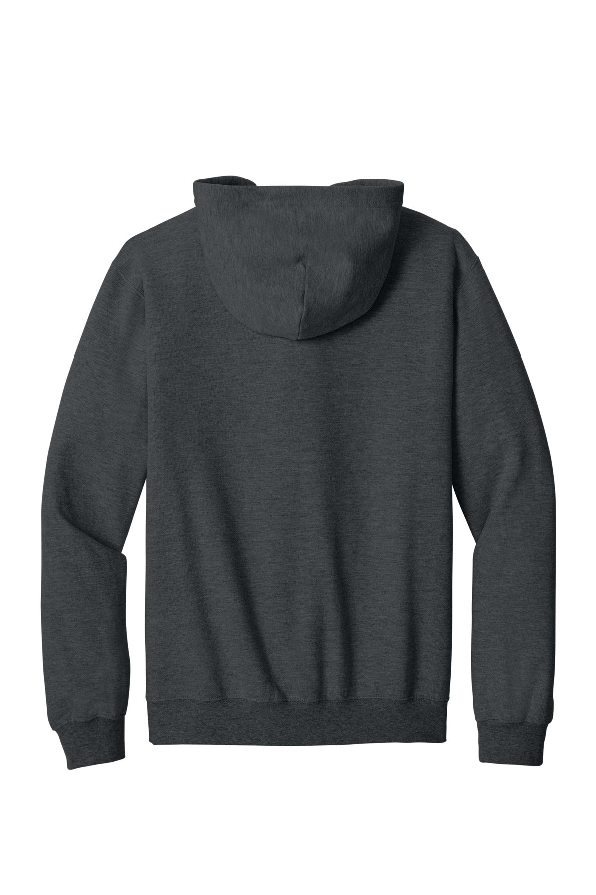 Gildan Softstyle Midweight Fleece Full-Zip Hooded Sweatshirt - Dark Heather - flat back