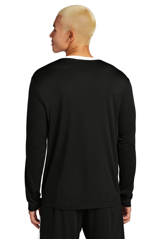 Sport-Tek Competitor United Long Sleeve Crew - Black/ White - back