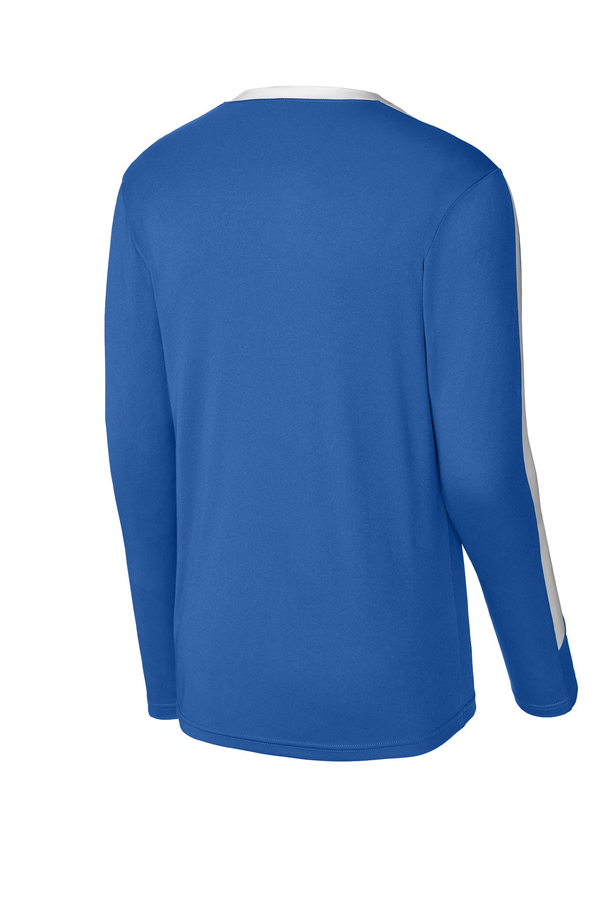 Sport-Tek Competitor United Long Sleeve Crew - True Royal/ White - flat back