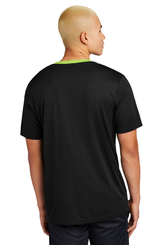 Sport-Tek Competitor United Crew - Black/ Lime Shock - back