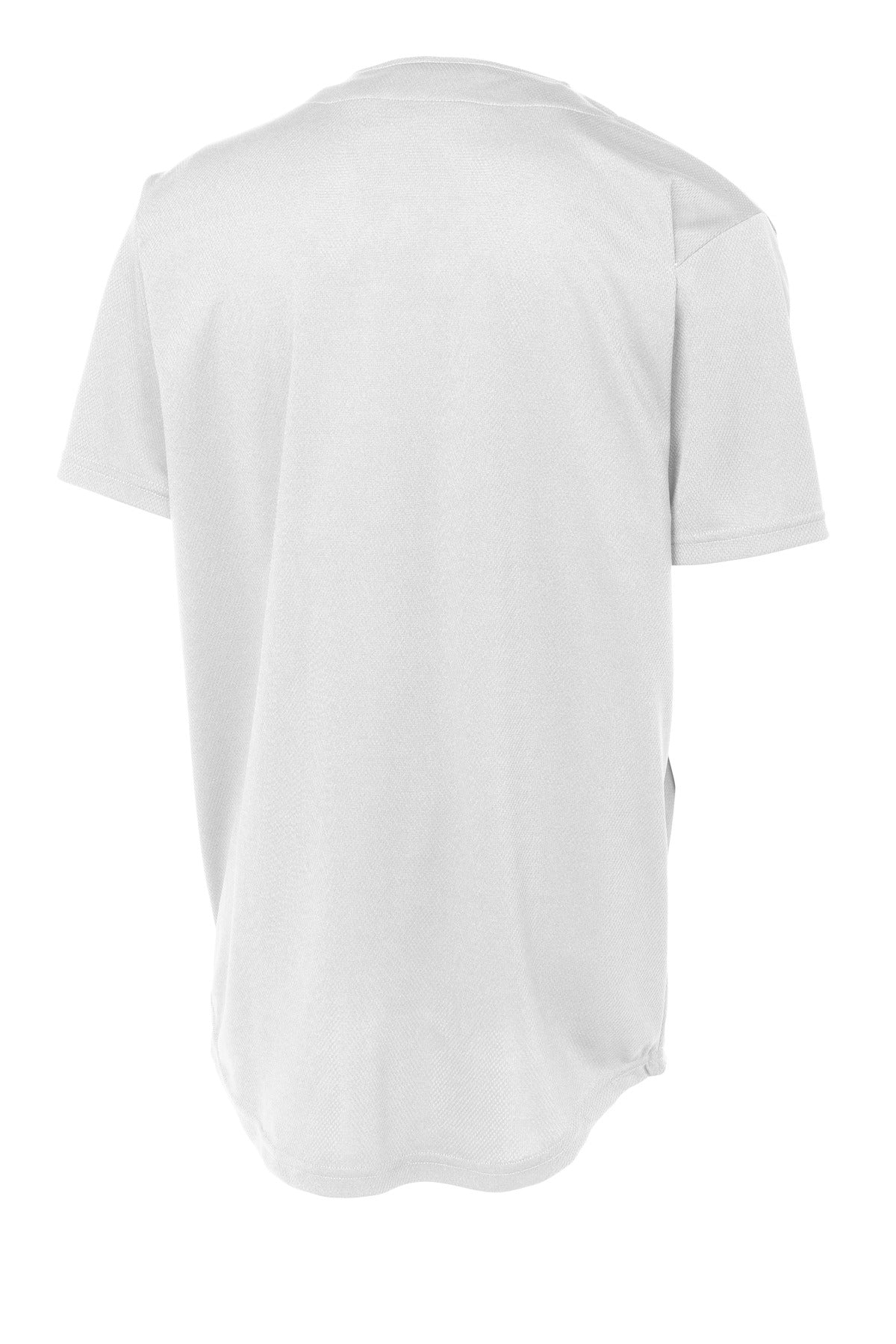 Sport-Tek PosiCharge Tough Mesh Full-Button Jersey - White - flat back