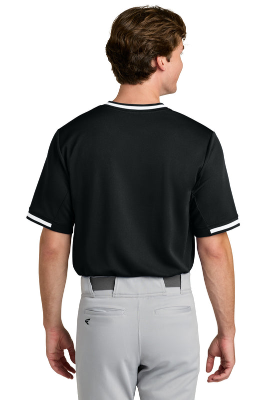 Sport-Tek Tough Mesh V-Neck Baseball Jersey - Black - back