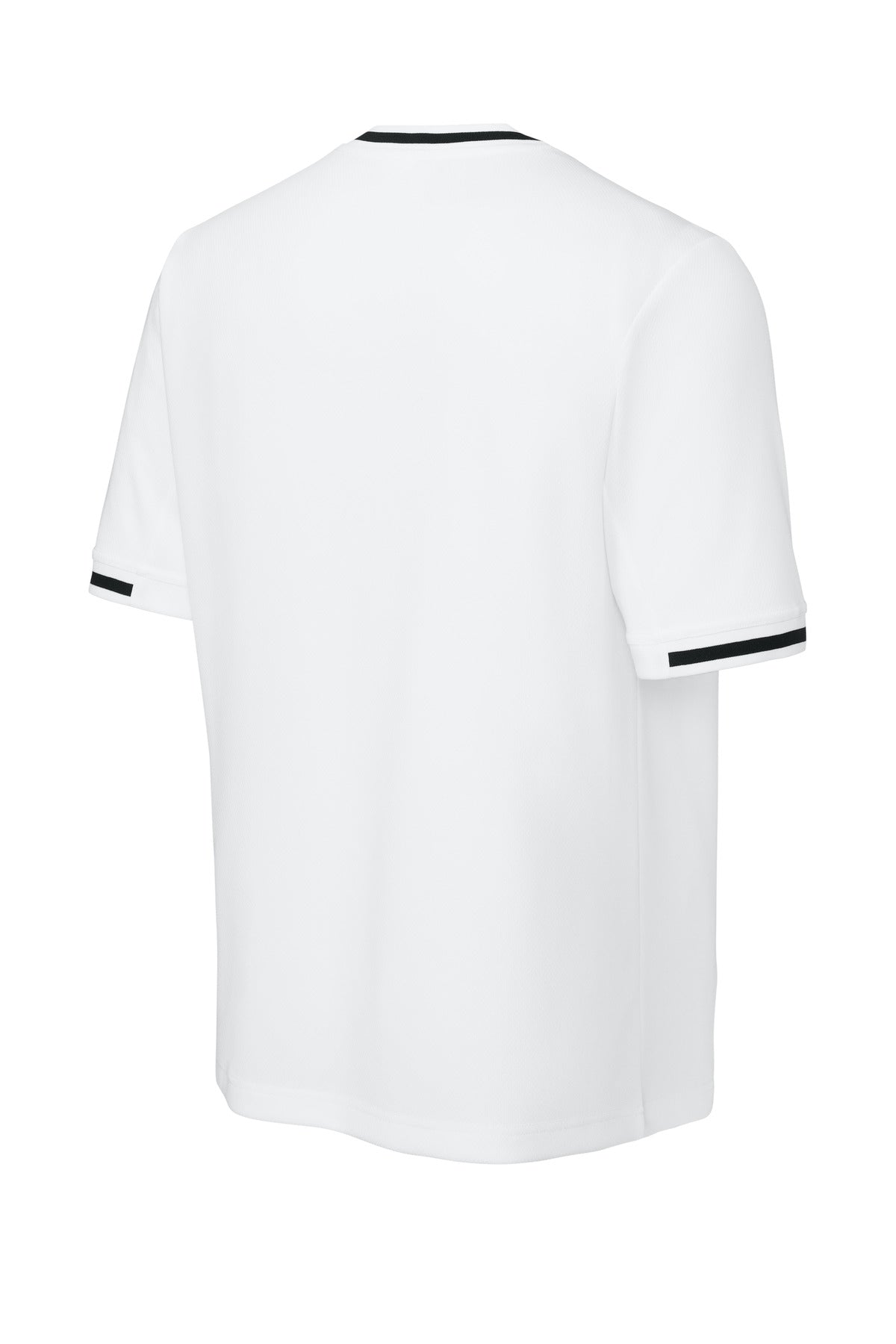 Sport-Tek Tough Mesh V-Neck Baseball Jersey - White - flat back