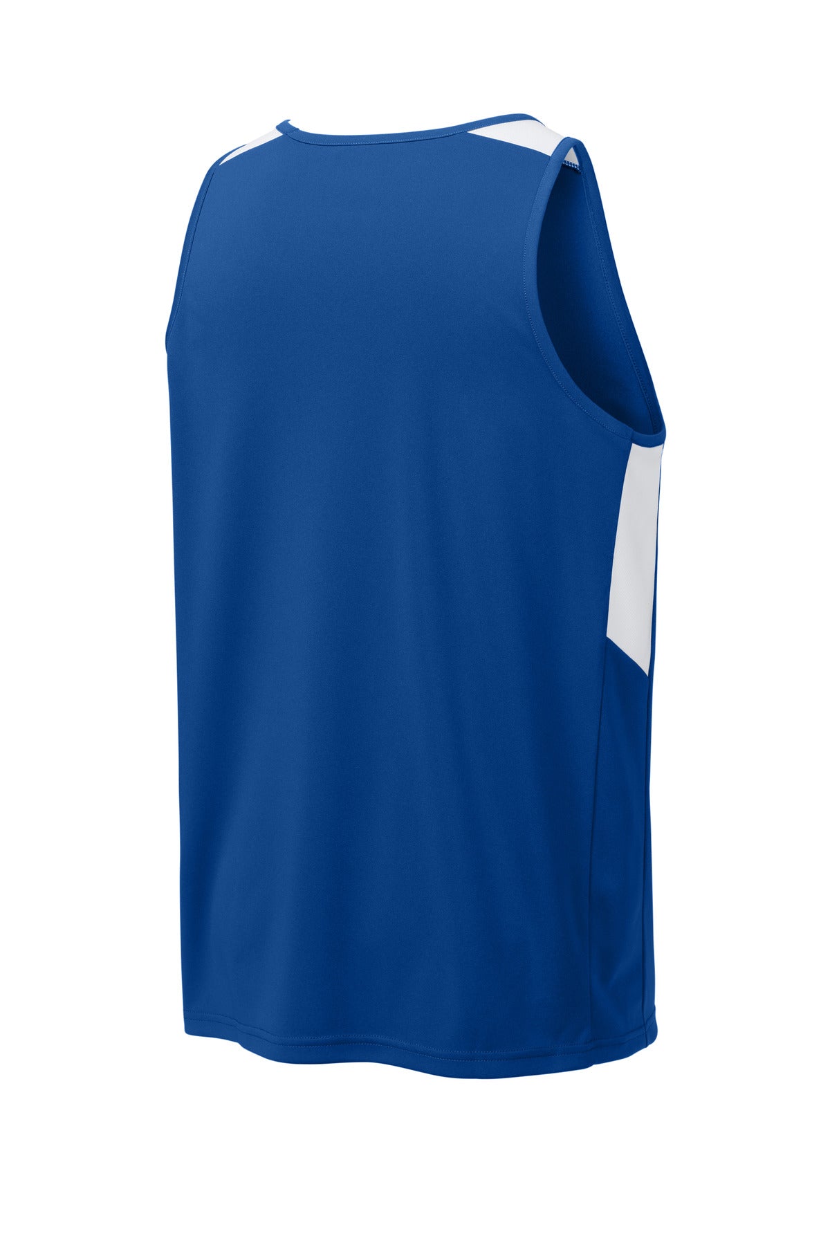 Sport-Tek Club Track Tank - True Royal/ White - flat back