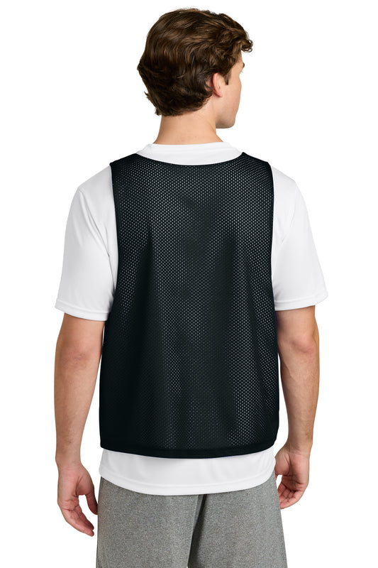 Sport-Tek Lacrosse Reversible Pinnie - Black/ White - back