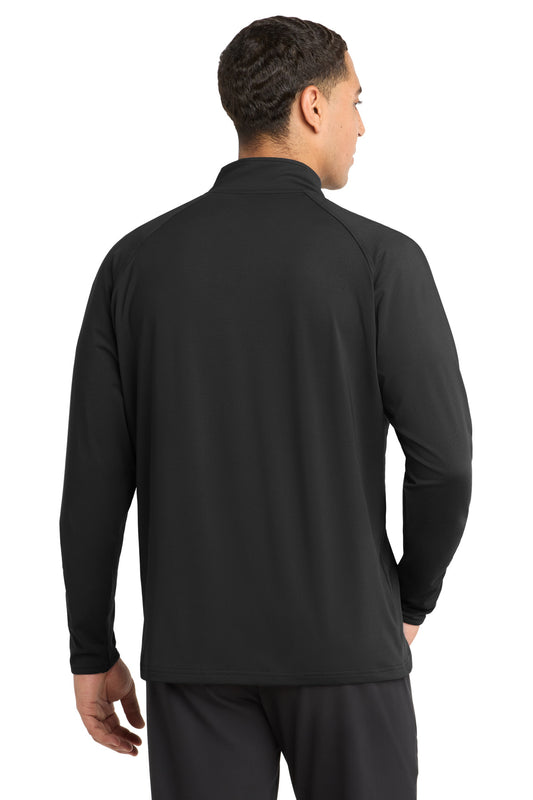 Sport-Tek Sport-Wick Stretch 1/4-Zip Pullover - Black - back