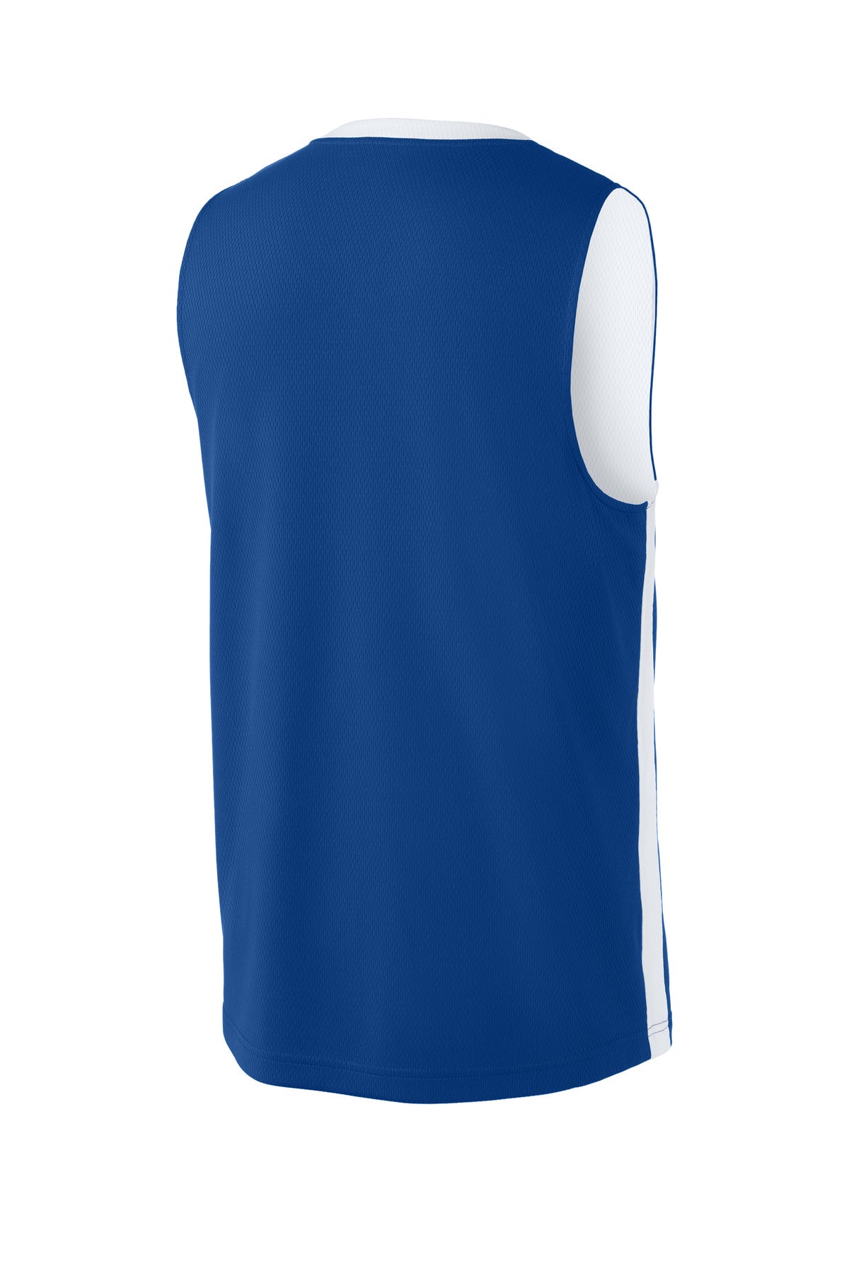 Sport-Tek Rival Basketball Rev Jersey - True Royal/ White - flat back