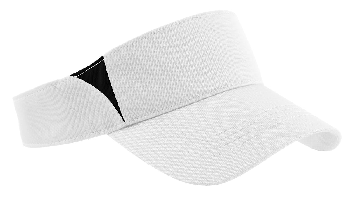 Sport-Tek Dry Zone Colorblock Visor - White/ Black - front
