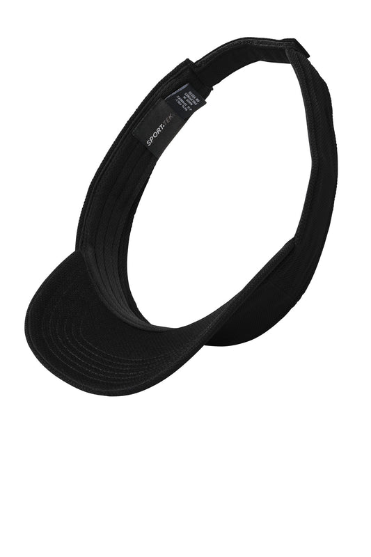 Sport-Tek Action Visor - Black - flat front