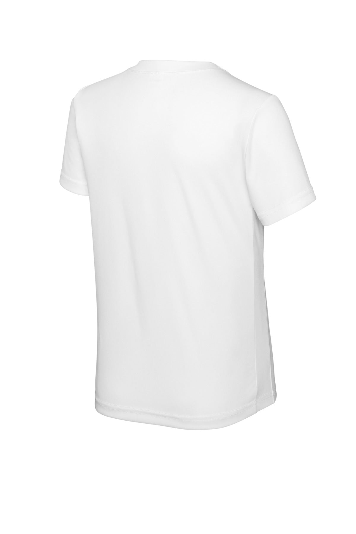 Sport-Tek Youth Competitor United V-Neck - White/ White - flat back