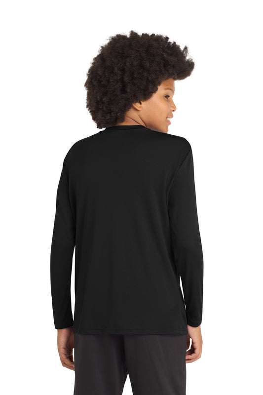 Sport-Tek Youth Long Sleeve PosiCharge Competitor Tee - Black - back