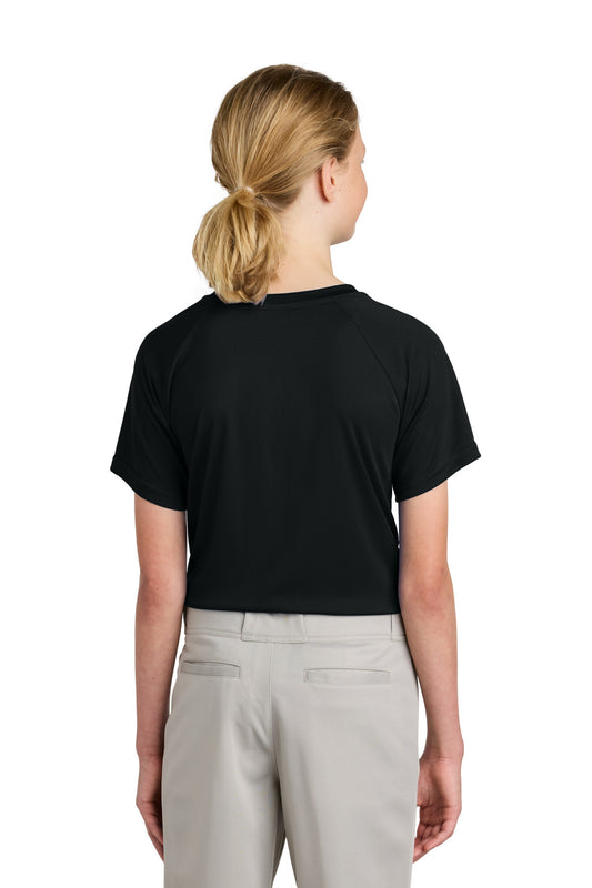 Sport-Tek Youth PosiCharge Competitor 2-Button Henley - Black - back