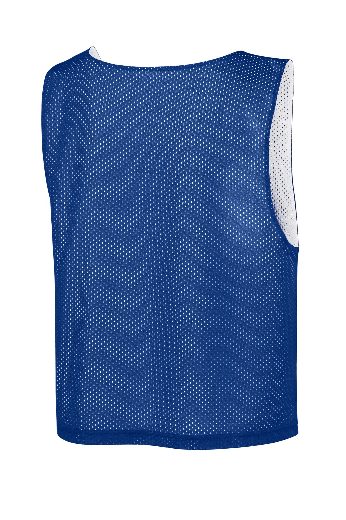 Sport-Tek Youth Lacrosse Reversible Pinnie - True Royal/ White - flat back