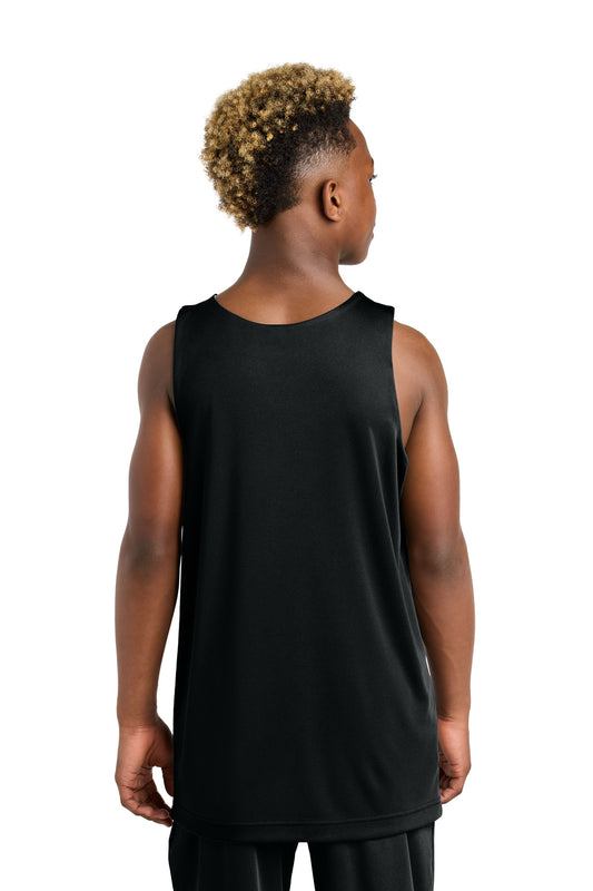 Sport-Tek Youth PosiCharge Competitor Rev Tank - Black/ White - back