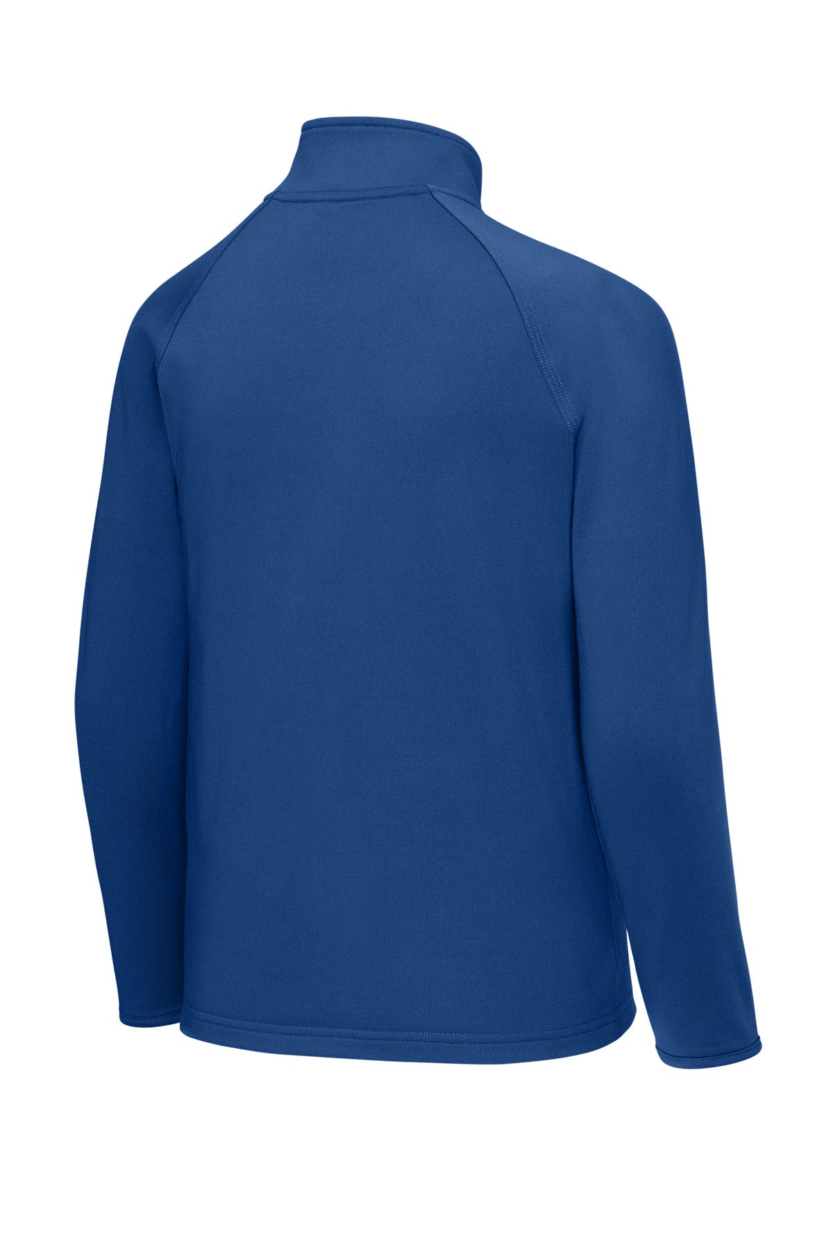 Sport-Tek Youth Sport-Wick Stretch 1/4-Zip Pullover - True Royal - flat back